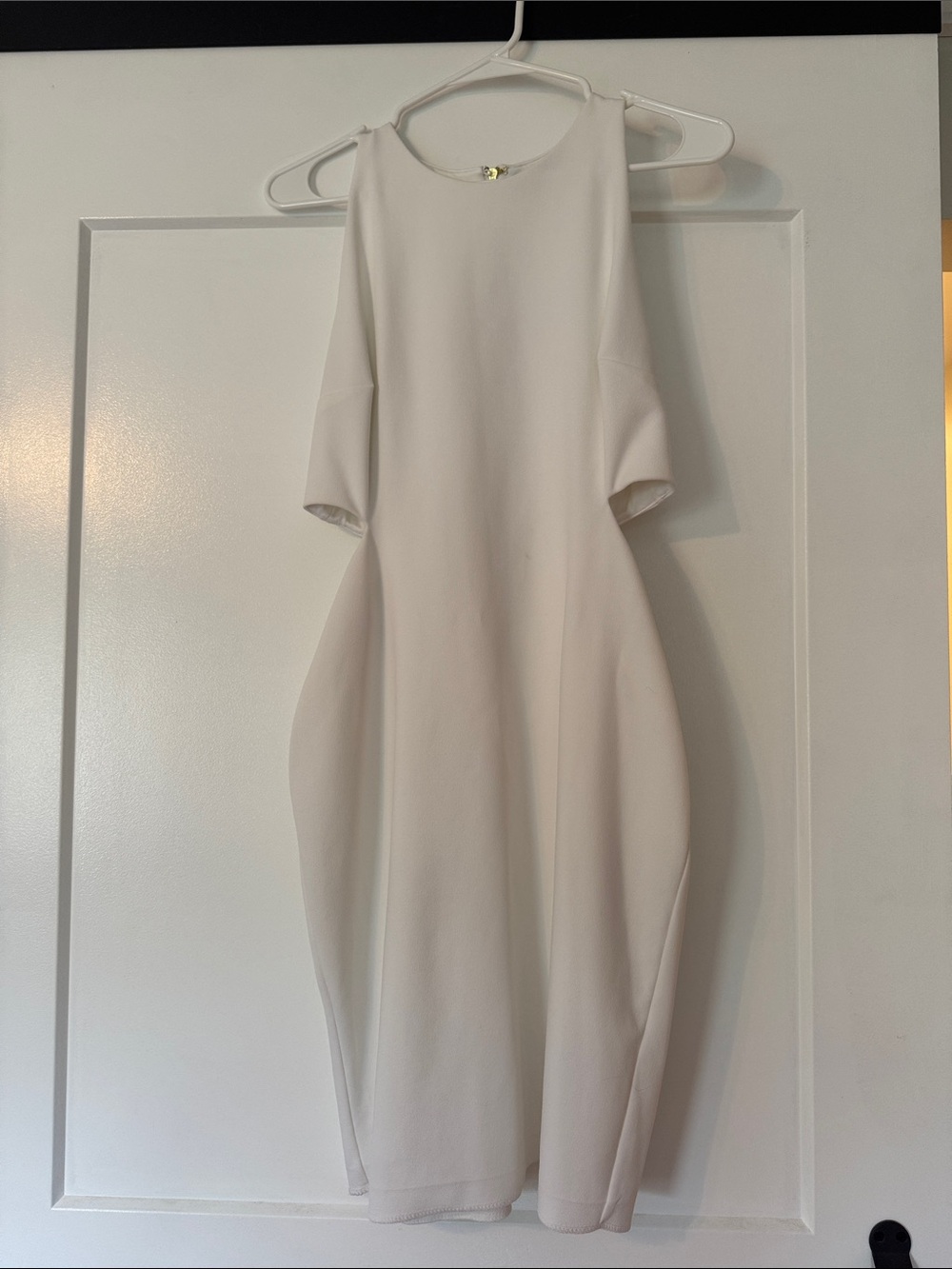 Express Cream Midi Dress with cutouts